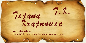 Tijana Krajnović vizit kartica